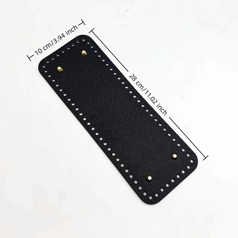 Handmade Rectangular 28 * 10cm Bottom For Knitted Bag PU Leather Pad Handcraft Bag Base With Holes DIY Crochet Bag Bottom Oasis Select