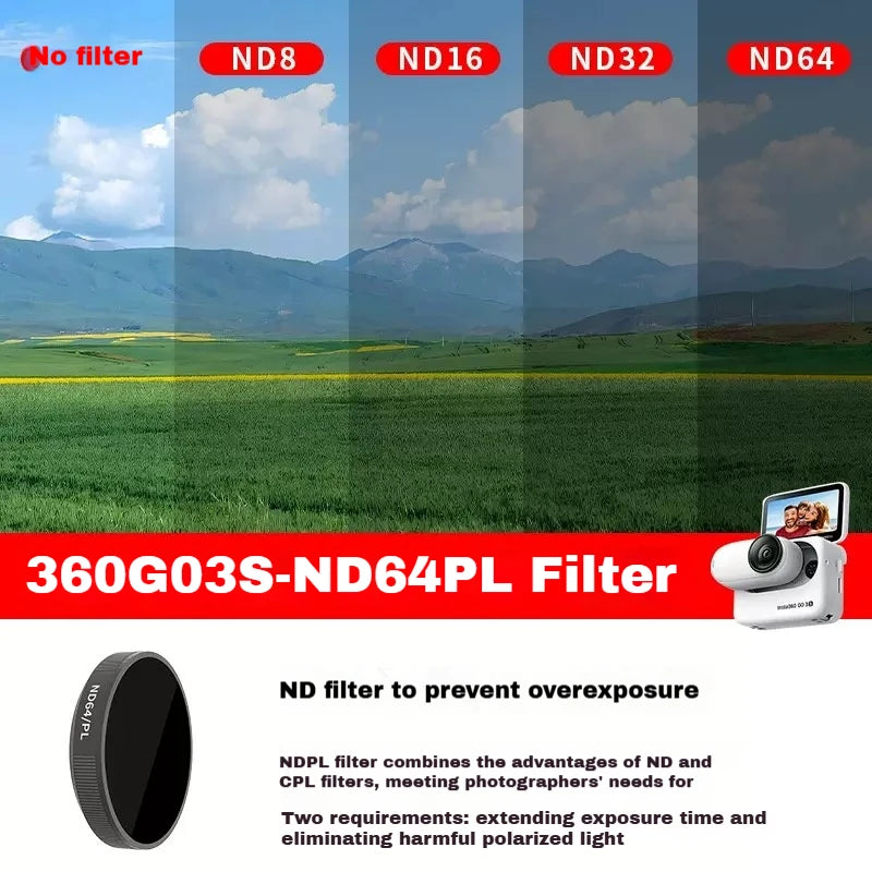 Insta360 GO 3S Filter Set – UV, CPL, ND8/16/32/64 Glass