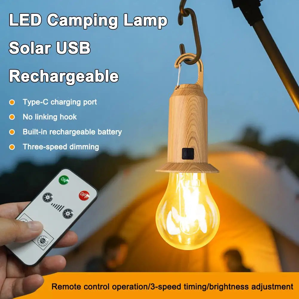 Solar USB LED Camping Lantern | Warm Light, Remote & IP65 Solar Camping Lantern Oasis Select