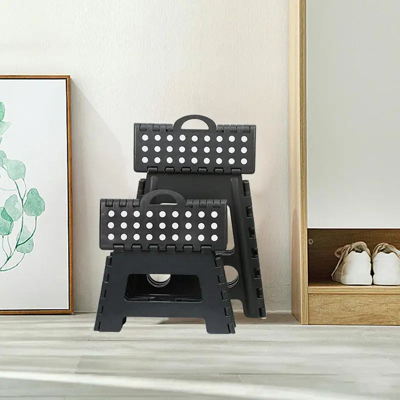 Folding Stool Extra Thick Plastic Portable Seat for Bathroom Shower Garden and Outdoor Compact Storage Design Oasis Select