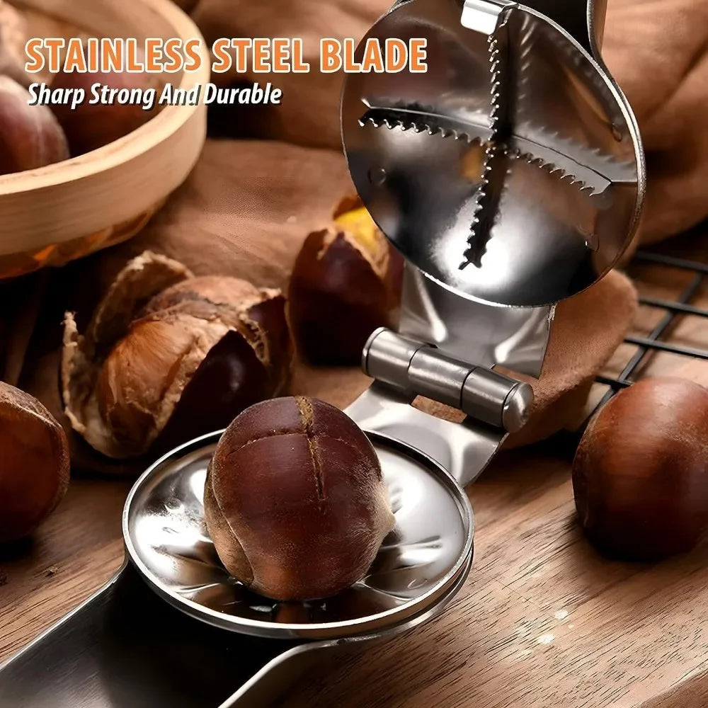 Chestnut Clip Nutcracker Opener Quick Clip Nuts Peeler Shelling Walnut Cracker Sheller Stainless Steel Accessories Kitchen Tool Oasis Select