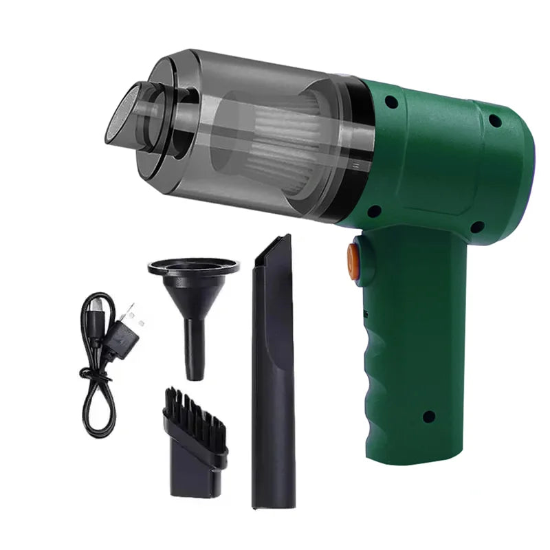 Handheld Car Vacuum Cleaner, 15000PA Portable Cordless, Dual use of blowing and suctionMulti-Nozzles, for Car, Home, Pet, Office Oasis Select green
