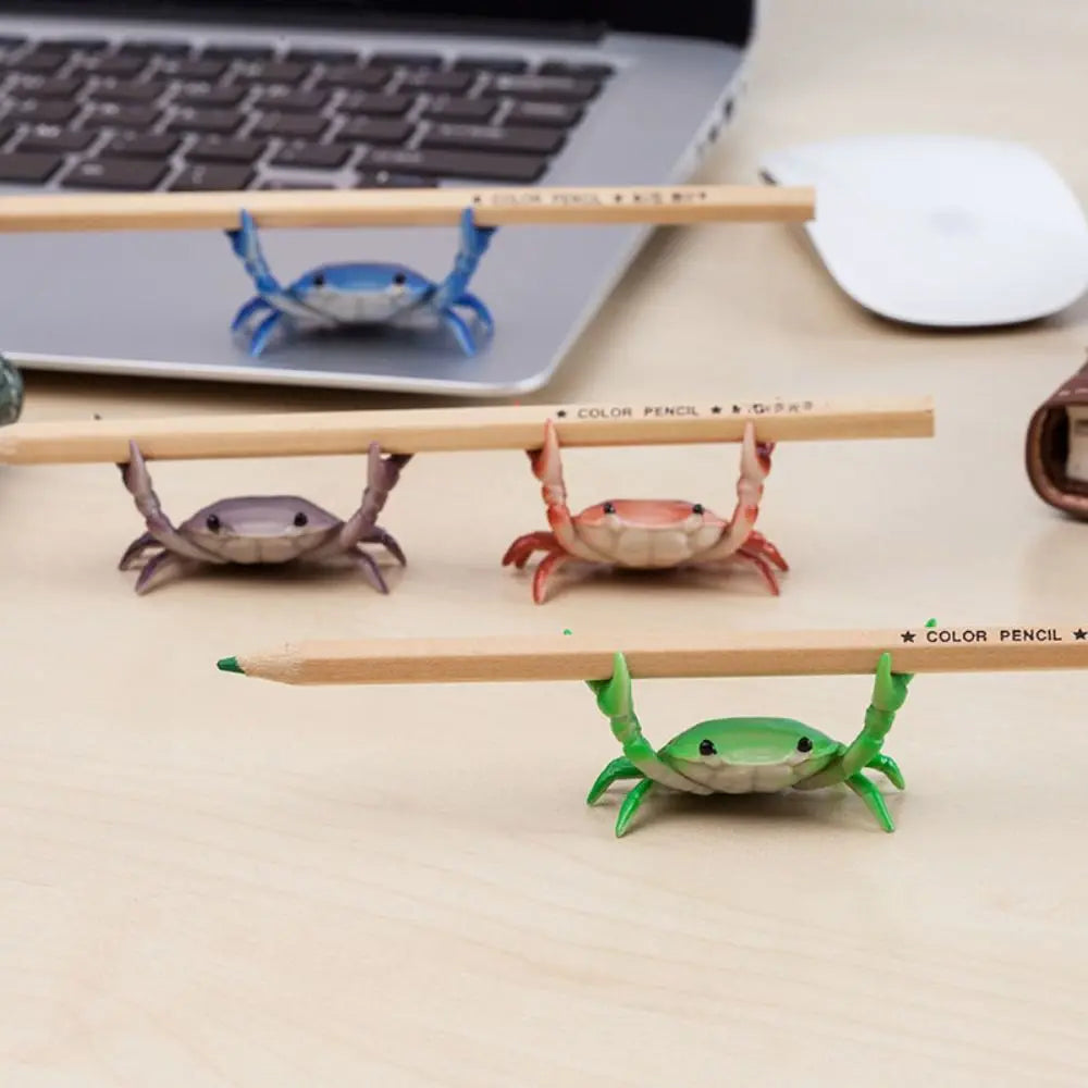 New Japanese Creative Cute Crab Pen Holder Weightlifting Crabs Penholder Bracket Storage Rack Gift Stationery Supplies Oasis Select