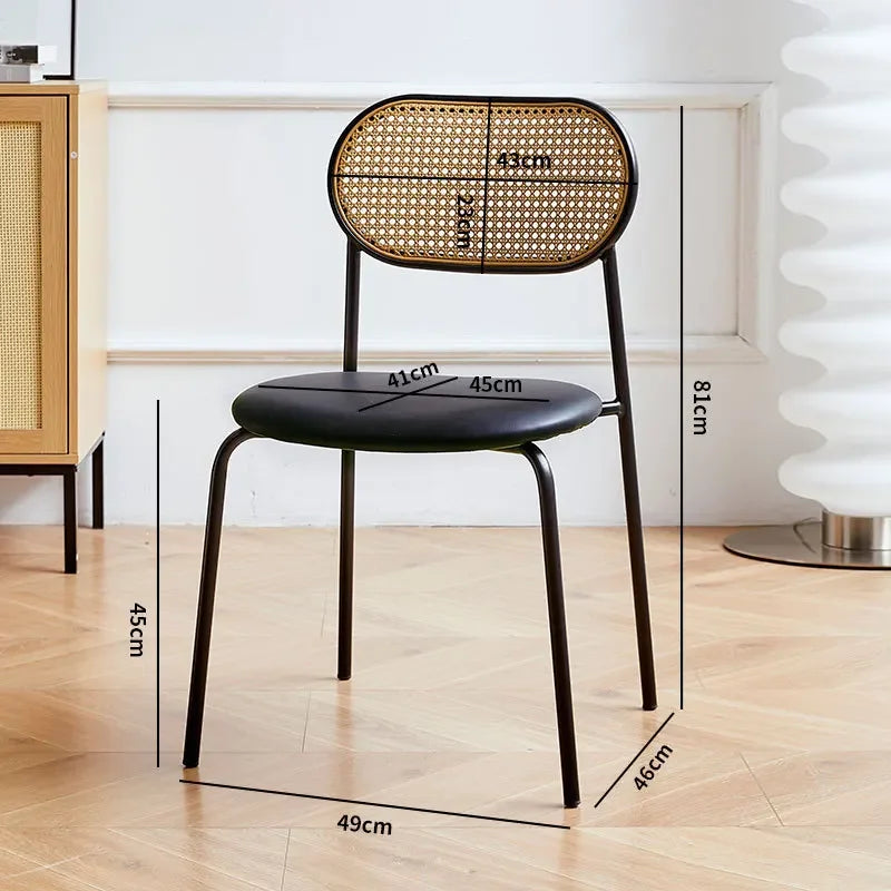 Household rattan dining chair B & B Hotel Cafe Rattan chair Internet celebrity back chair Milk tea shop Leisure rattan chair Oasis Select KATEN-C