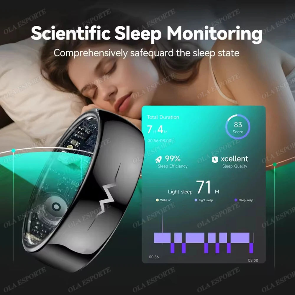 AI ECG Smart Ring – Heart Rate, Blood Pressure & Sport Tracker