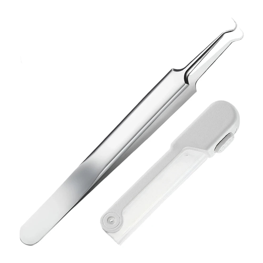 Professional Blackhead Tweezers Beauty Care Stainless Steel Comedones Extractor Acne Removal Tools With Light Oasis Select Hooked Mouth