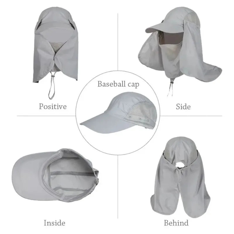 Summer Men's Quick Drying Breathable Fishing Hat Outdoor Hiking Fishing Hat UV Resistant Waterproof and Sunshade Oasis Select