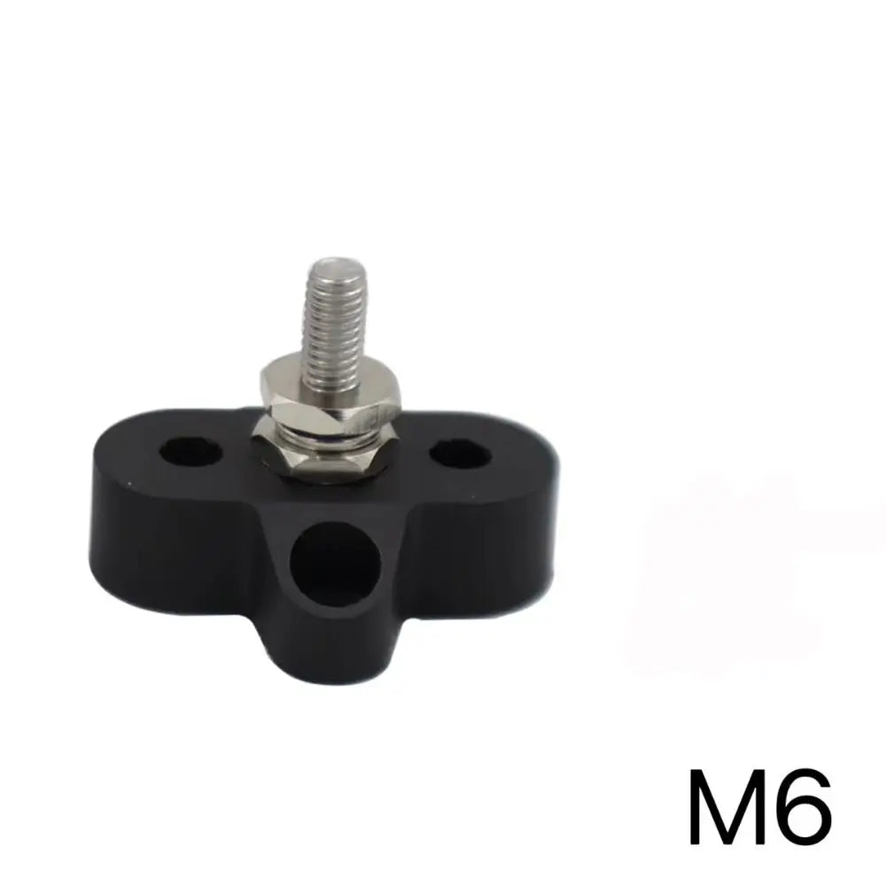 For Car Truck RV Boat Bus Bar Terminal Block Battery Power Stud Junction M6 M8 Bus Bar Heavy Duty Power Distribution Stud Oasis Select Black-M6