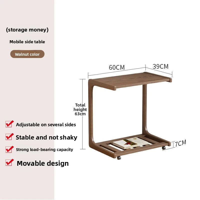 Multi-functional Coffee table removable sofa side small coffee table household living room side table Oasis Select Walnut 60B