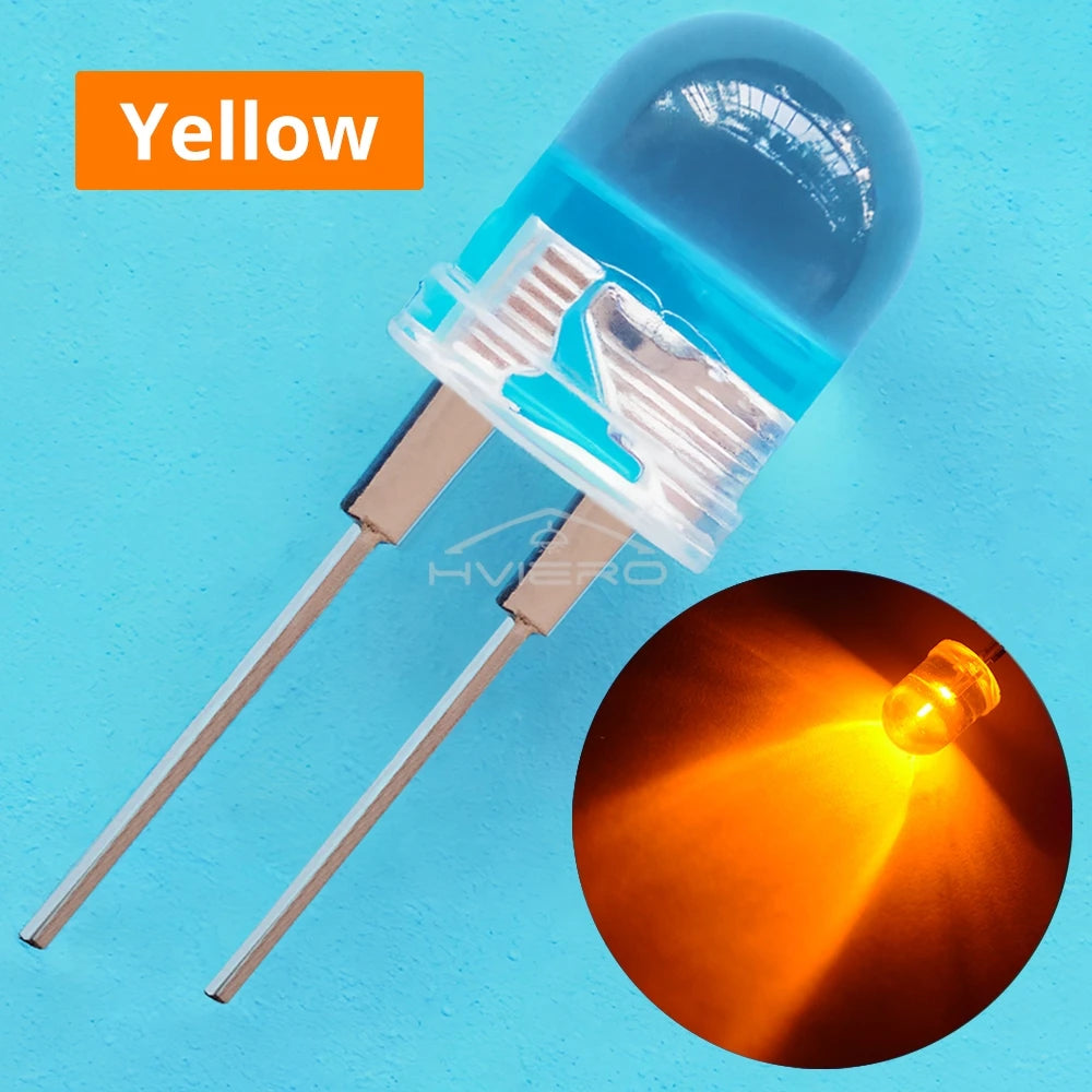 50PCS 10mm Round LED Diodes – High Brightness Multi-Color