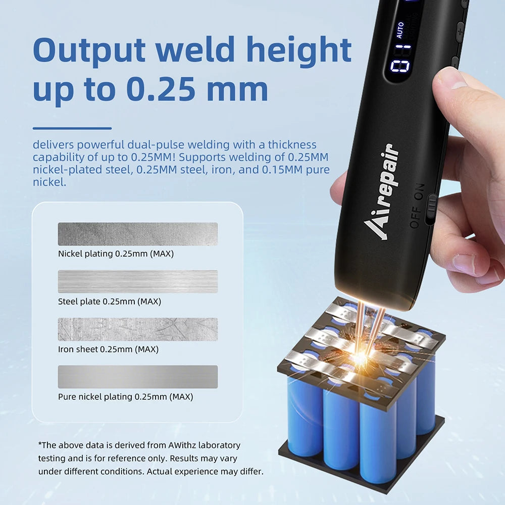 Portable Battery Spot Welder with 12 Power Levels Adjustable LED Lighting for DIY Lithium Battery Assembly Phone Repair Oasis Select