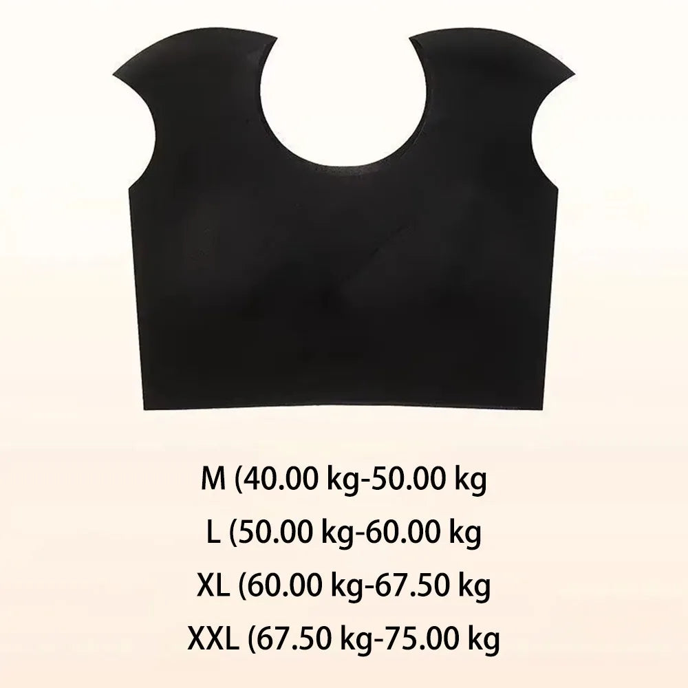 Traceless Right-angle Shoulder Bra Breathable Tops Reduces Accessory Breast Size Straight Shoulder Vest Oasis Select Black L