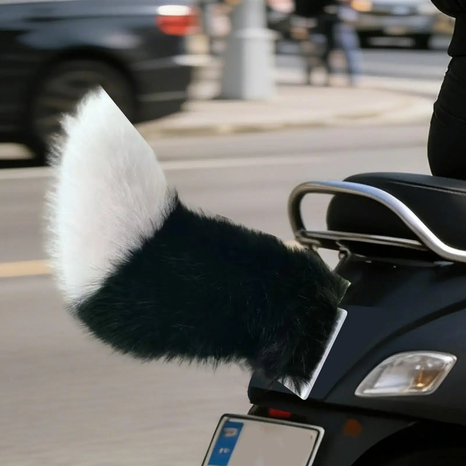 Sound Activated Remote Control Car Tail Moving Wiggling Plush Fox Tail for Vehicle Exterior Decoration Electric Accessory Oasis Select