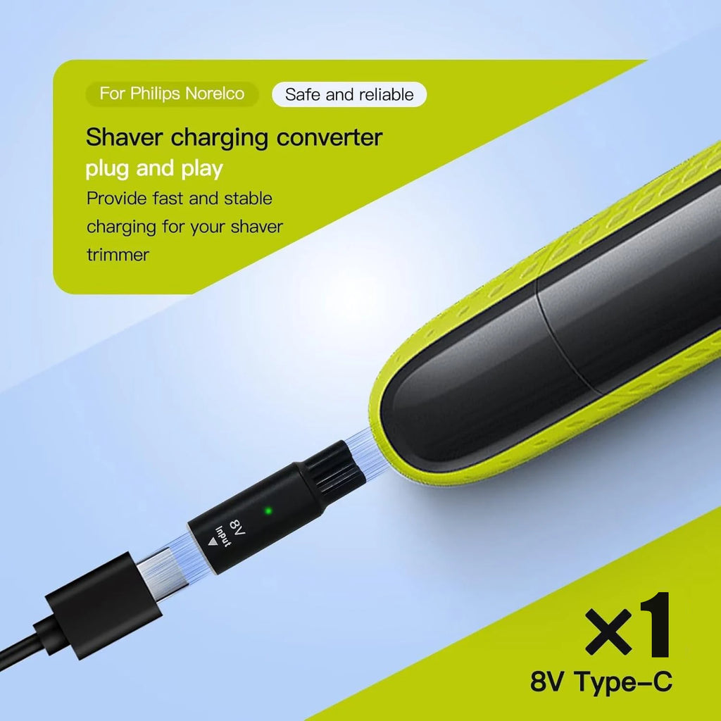 Type-C Charger Adapter for Philips Norelco OneBlade 8V QP2630 Shaver Charging Adapter Oasis Select