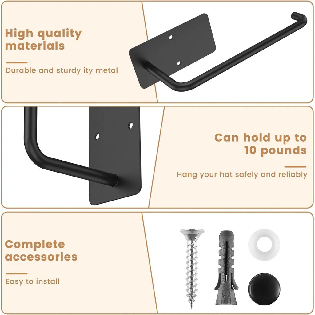 Hat Rack for Baseball Caps Adhesive Hat Hooks for Wall Cap Hanger Storage Cap Organizer No Drilling Hat Holder for Door Closet Oasis Select