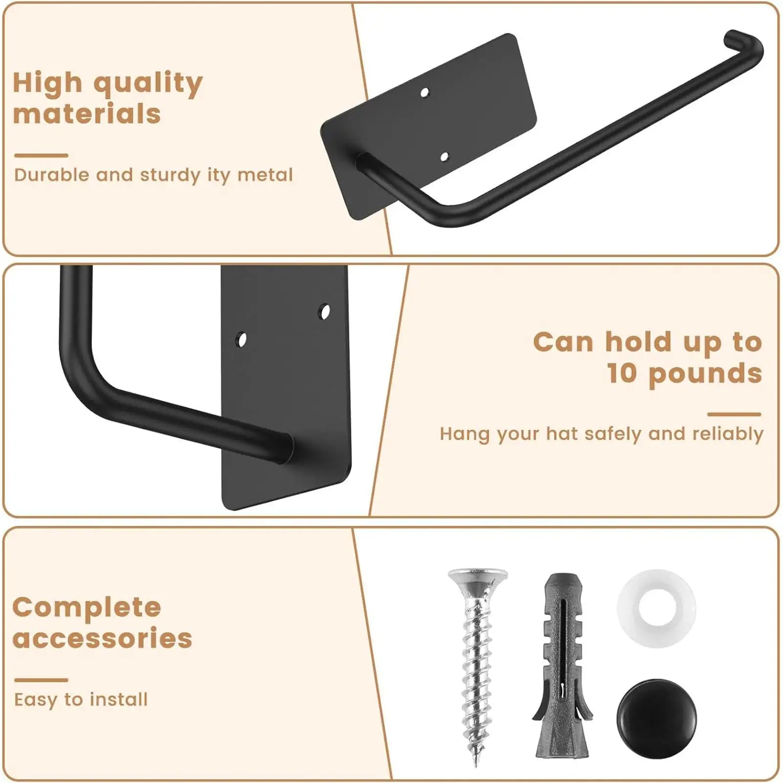 Hat Rack for Baseball Caps Adhesive Hat Hooks for Wall Cap Hanger Storage Cap Organizer No Drilling Hat Holder for Door Closet Oasis Select