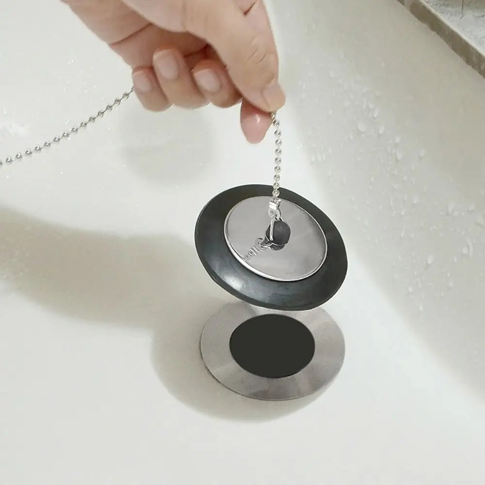 1Pcs Durable Rubber Tub Stopper With Chain Universal Bath Tub Drain 4/4.3/5cm With Hanging Ring Bathtub Plug Bathtub Accessories Oasis Select