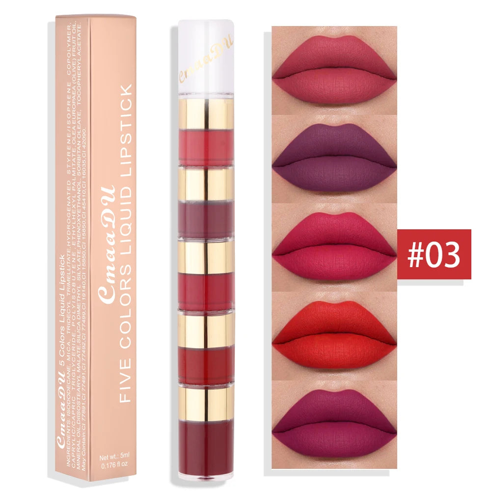 Lip Stain Non-Sticky Long-lasting Lock Color Matte Lip Gloss Lipstick Waterproof Y2K Fancy Fashion Birthday Christmas Present Oasis Select 03
