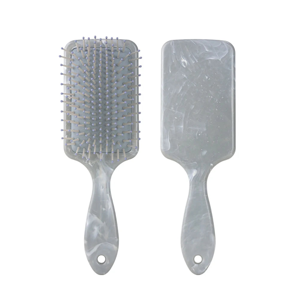 Air Cushion Comb Anti-tangle Anti-static Square Marble Detangling Hair Brush Wet Dry Head Massage Hair Comb Salon Styling Tools Oasis Select grey