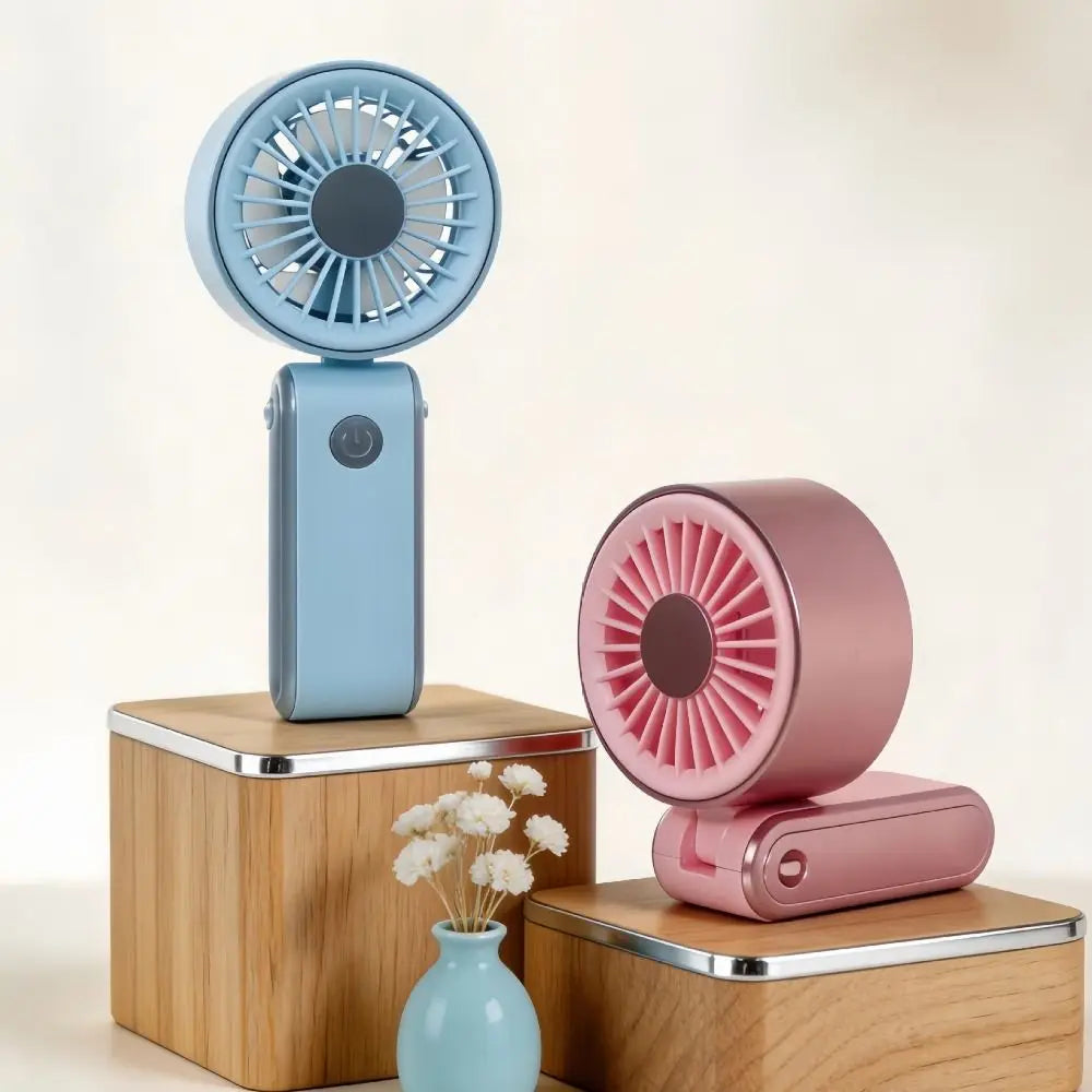Foldable Portable Electric Fan Quiet Operation 3 Speeds Neck Hanging Small Fan Low Noise Handheld Mini Fan Desktop Use Oasis Select
