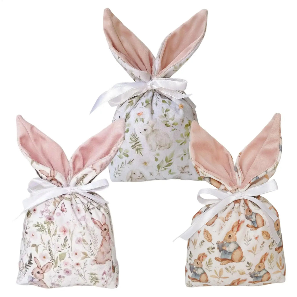 Easter Candy Bags 10Pcs Rabbit Ear Bags Carton Candy Cookie Bags for Easter Party Baking Snack Packing Supplies Favors Bags Oasis Select