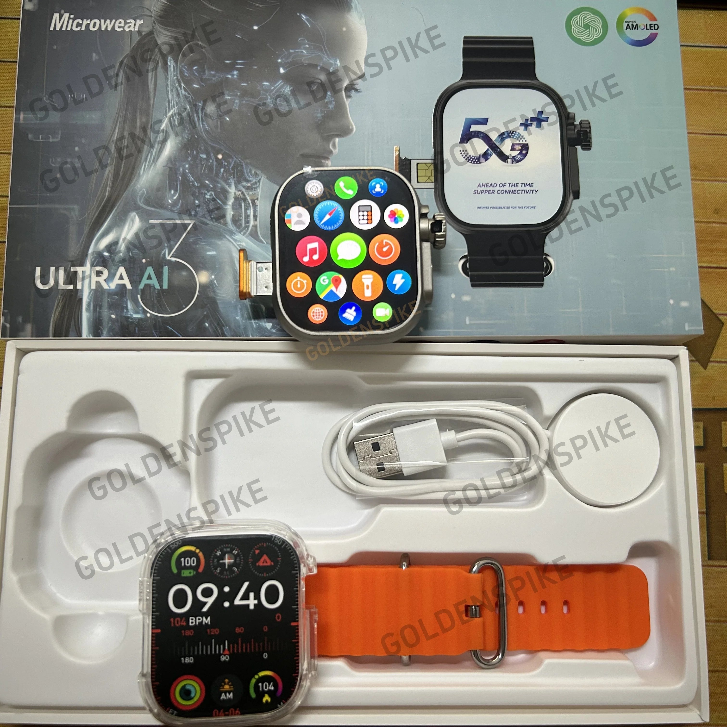 Ultra Ai3 4G Android Smartwatch | AMOLED GPS Rotating Camera