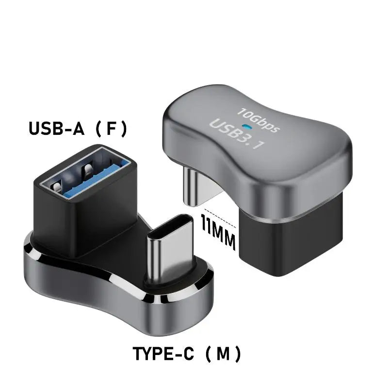 1Pcs Type C Male To Female 20Gbps PD 140W Fast Charging Converter 180 Degree Angle USB C Adapter For Steam Deck Accessories Oasis Select USB