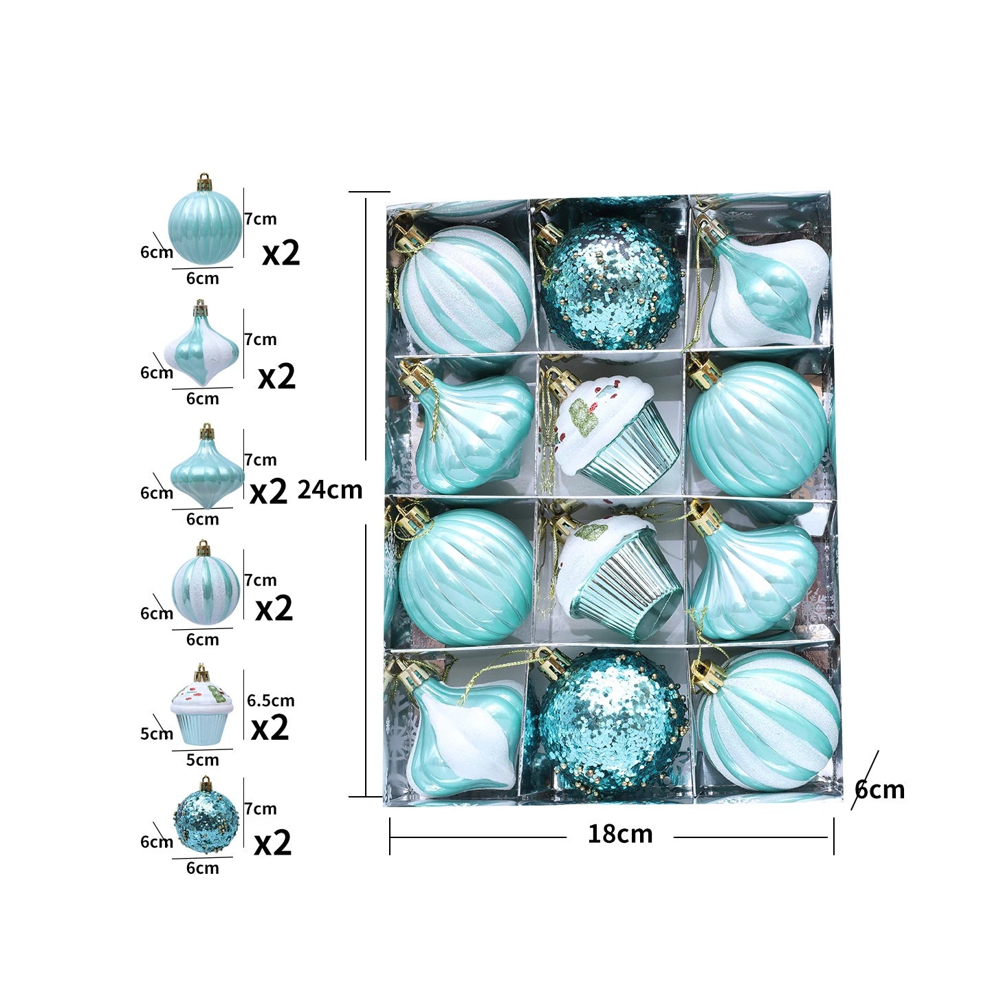 12 Pcs 2.4 Inch Christmas Ball Ornaments for Tree,Red and Green Glittering Hanging Bulbs Pendants for Christmas Tree Decorations Oasis Select Green