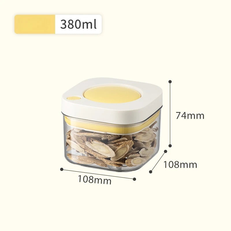 Airtight Food Storage Canister Clear Plastic Container for Coffee GrainsSpices Cereal Kitchen Organizer Pantry Shelf Sealing Jar Oasis Select