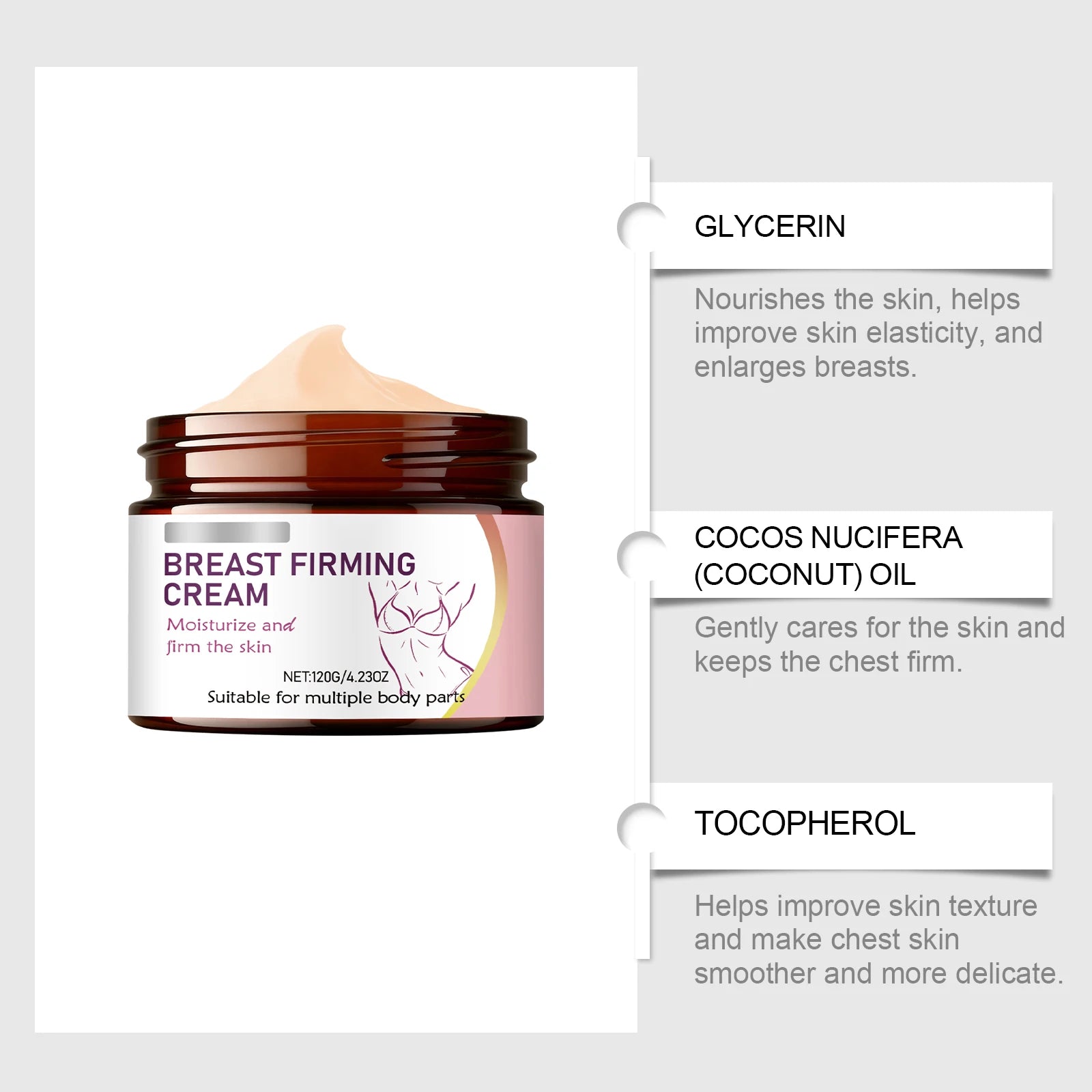 Breast Care Cream, Moisturizing & Softening for Women's Chest Skin, Daily Gentle Hydrating & Massage Care Cream Oasis Select