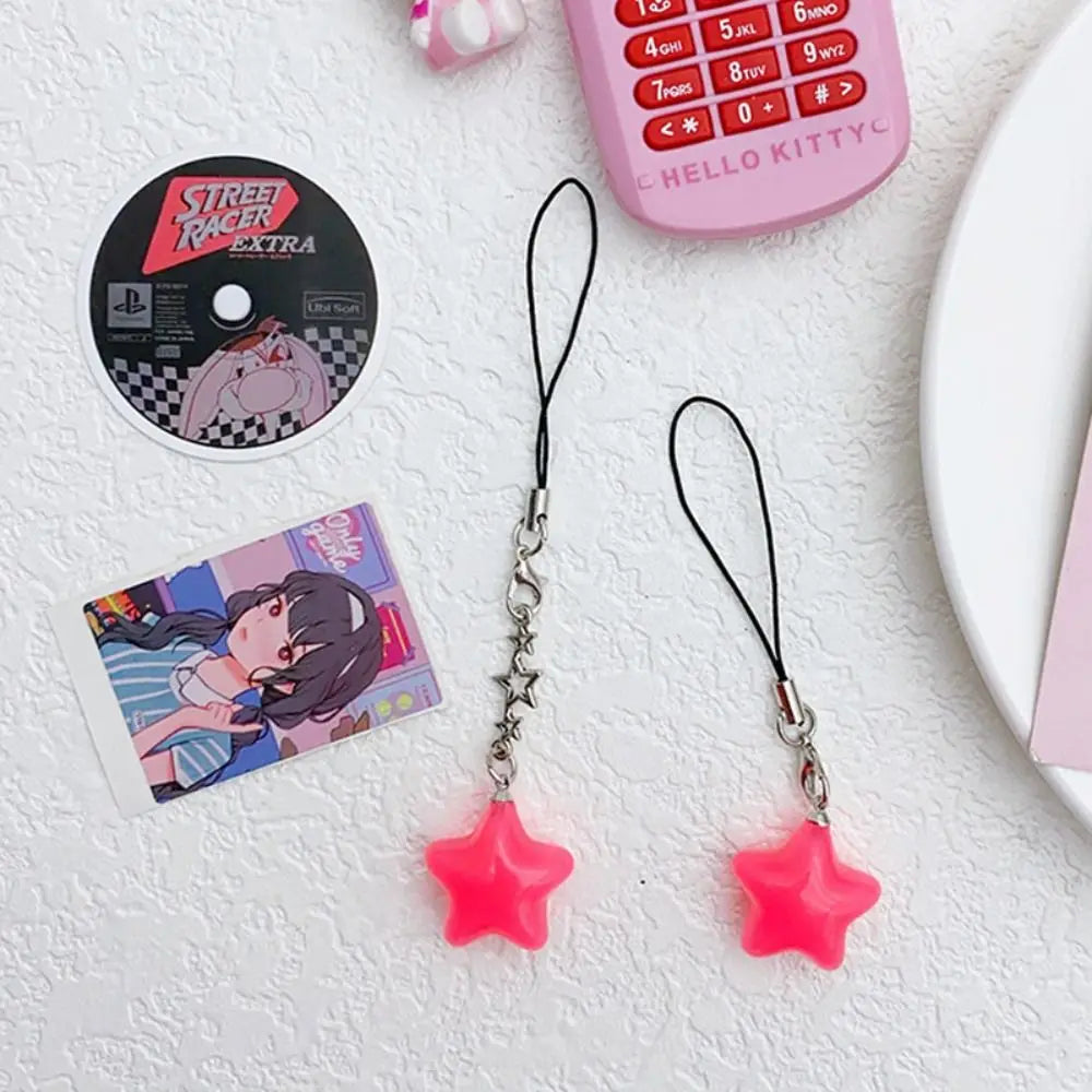 Star Star Phone Strap Keychain Pendant Phone Hanging Rope Universal Candy Color Mobile Phone Chain Telephone Jewelry Oasis Select