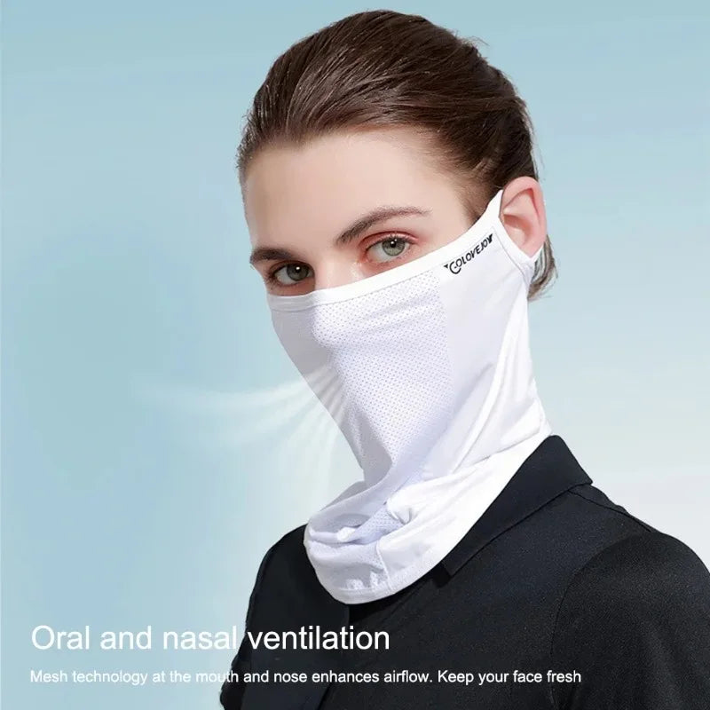 Cycling Face Mask Unisex Ice Silk Breathable Balaclava Ultraviolet Face Mask UV Blocking Military Bandana Multicam Gaiter Scarf Oasis Select