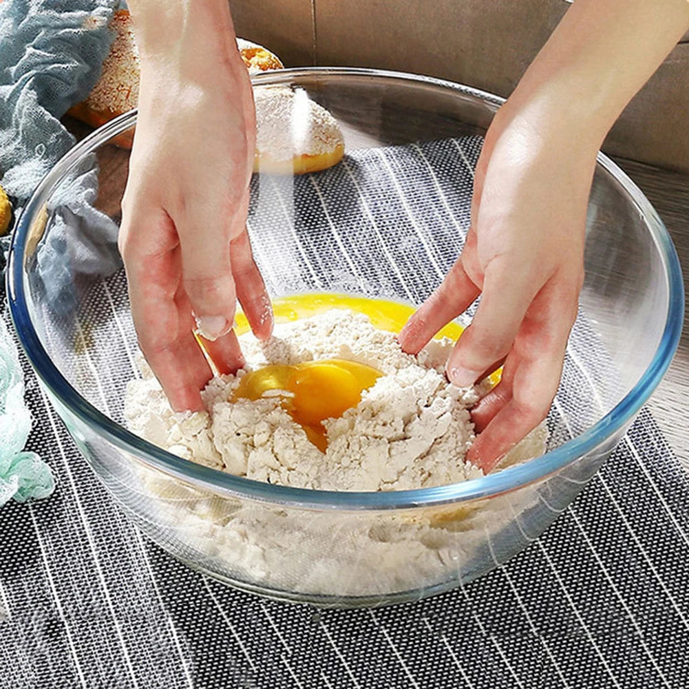 Clear Thickened Glass Mixing Bowl – Microwave & Dishwasher Safe