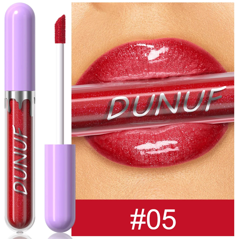 DUNUF Pearl Lip Gloss Moisturizing Lip Gloss Easy Color Lipstick Oasis Select 05