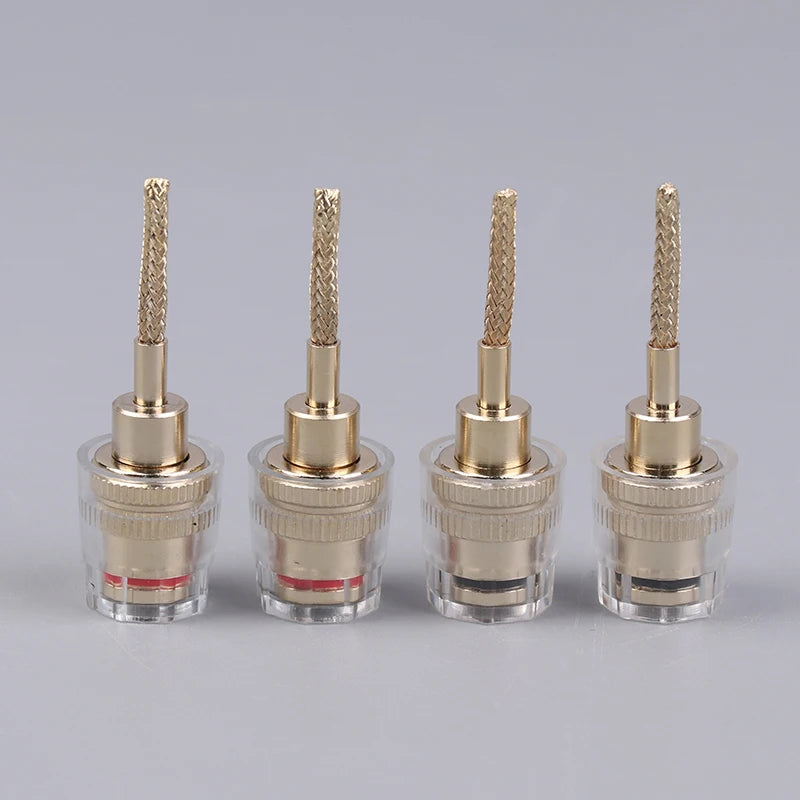 2/4Pcs 4MM Banana Female To 2MM Pin Connector HIFI Cable Adapter Plug Braided Copper Wire Socket Oasis Select 4Pcs