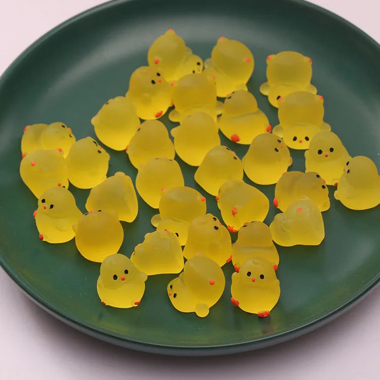 Glow-in-the-dark Kung Fu Chicken Simulation Resin Yellow Chicken Cartoon Animal Small Decoration Children Toy Gift Oasis Select