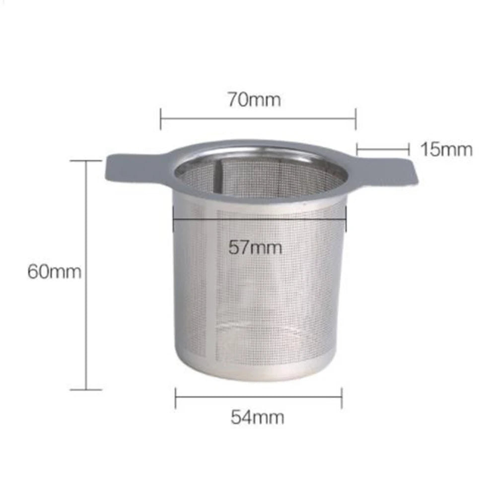 2pcs Tea Infuser Stainless Steel Dual Ear Fine Mesh Filter Tea Infuser Fine Reusable Strainer Household Spare Parts Oasis Select