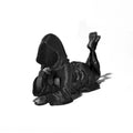 3D Printed Mysterious Hooded Girl Statue Gothic Dark Style Figurine Fantasy Art Ornament for Desktop Bookshelf Collectible Gift Oasis Select Black