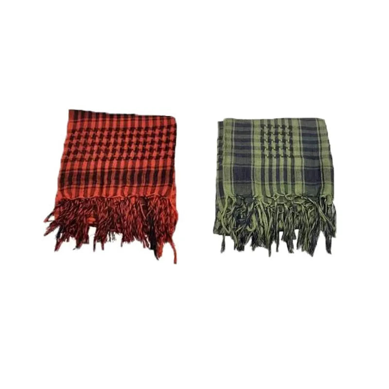 1/2pcs Men Women Scarf Plaid Tartan Lightweight Cotton Keffiyeh Scarf For Winter Square Shawl Scarf Tactical Neck Warmer Cover Oasis Select 2pcs mix 2