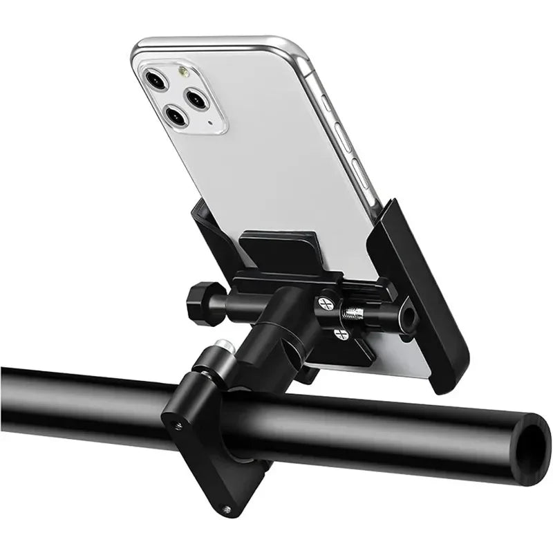 Universal Metal Motorcycle Phone Holder Aluminum Alloy Anti-Slip Bracket GPS Clip Adjustable Phone Stand for 4-6.5inch Phone Oasis Select