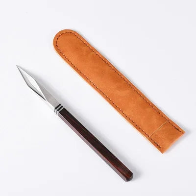 Tea Knife Stainless Steel Damascus Pu Erh Tea By Hand Wooden Handle Pry Tea Cone Of Chinese Style Gift Oasis Select 1PC Red with cover