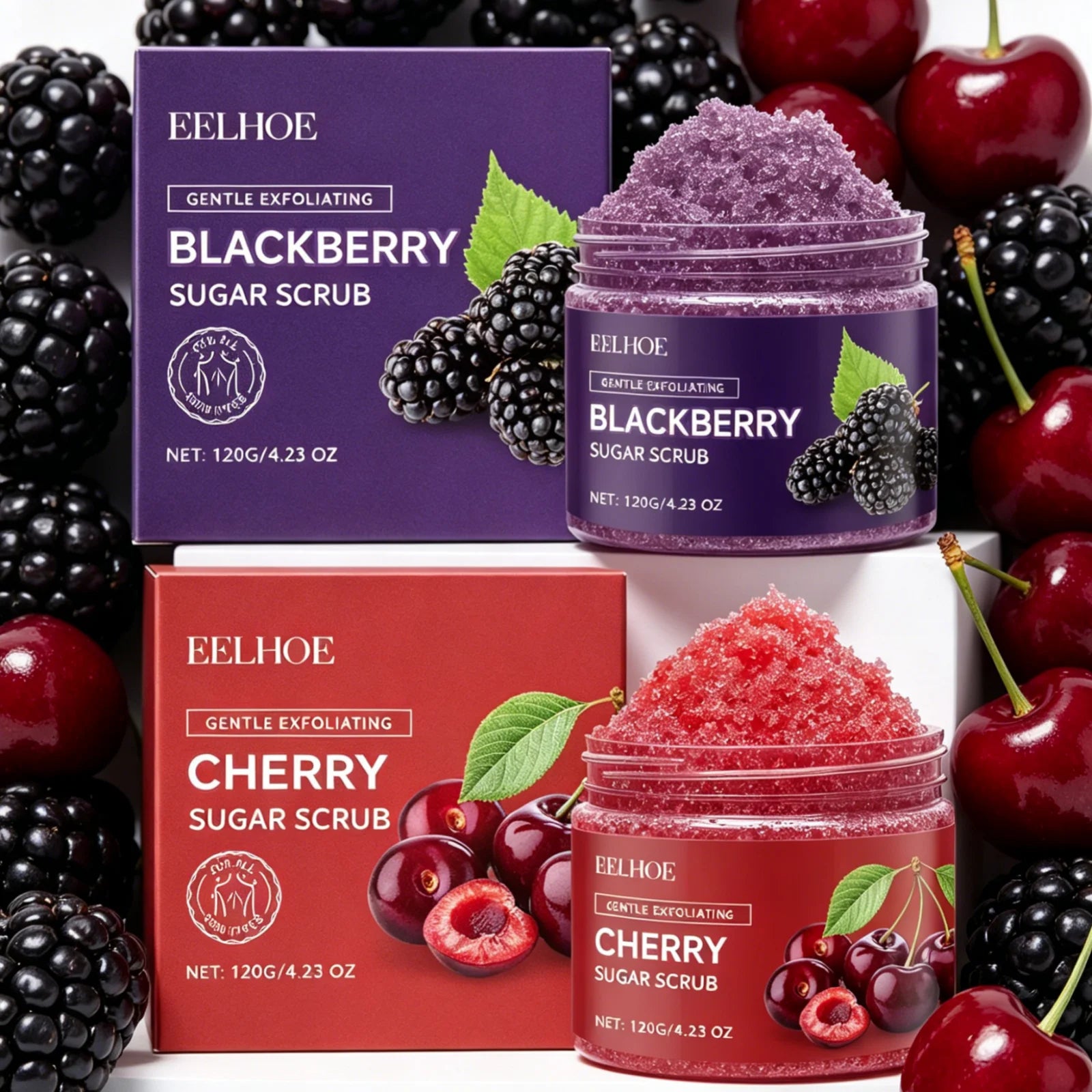 EELHOE Body Scrub Dead Skin Removal Smoothing Skin Brightening Deep Moisturizing Natural Ingredients Mild Exfoliating Scrub 120g Oasis Select