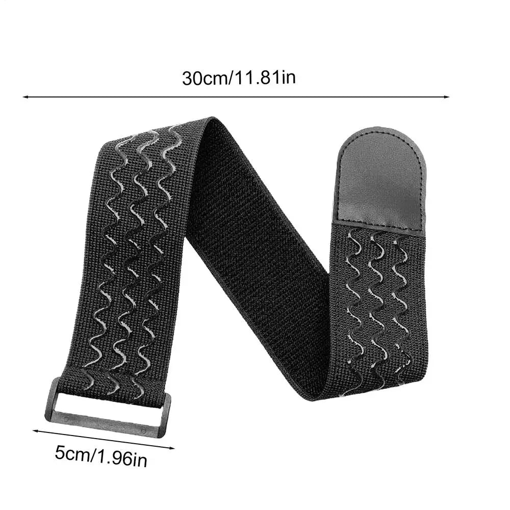 No Buckle Belt Adjustable Band Hook Loop Elastic Reverse Buckle Nylon Cable Ties Straps Sticky Fastener Tape Athletic Tape Oasis Select Black