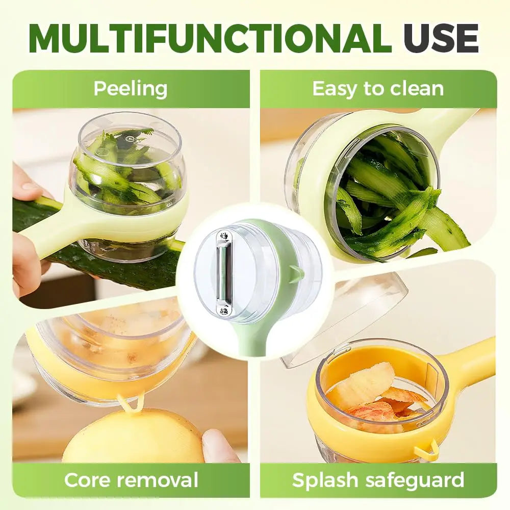 3 In 1 Peeler Easy To Clean Peeler With Container Stainless Steel Peeler Double-Sided For Household Cooking Food Preparation Oasis Select
