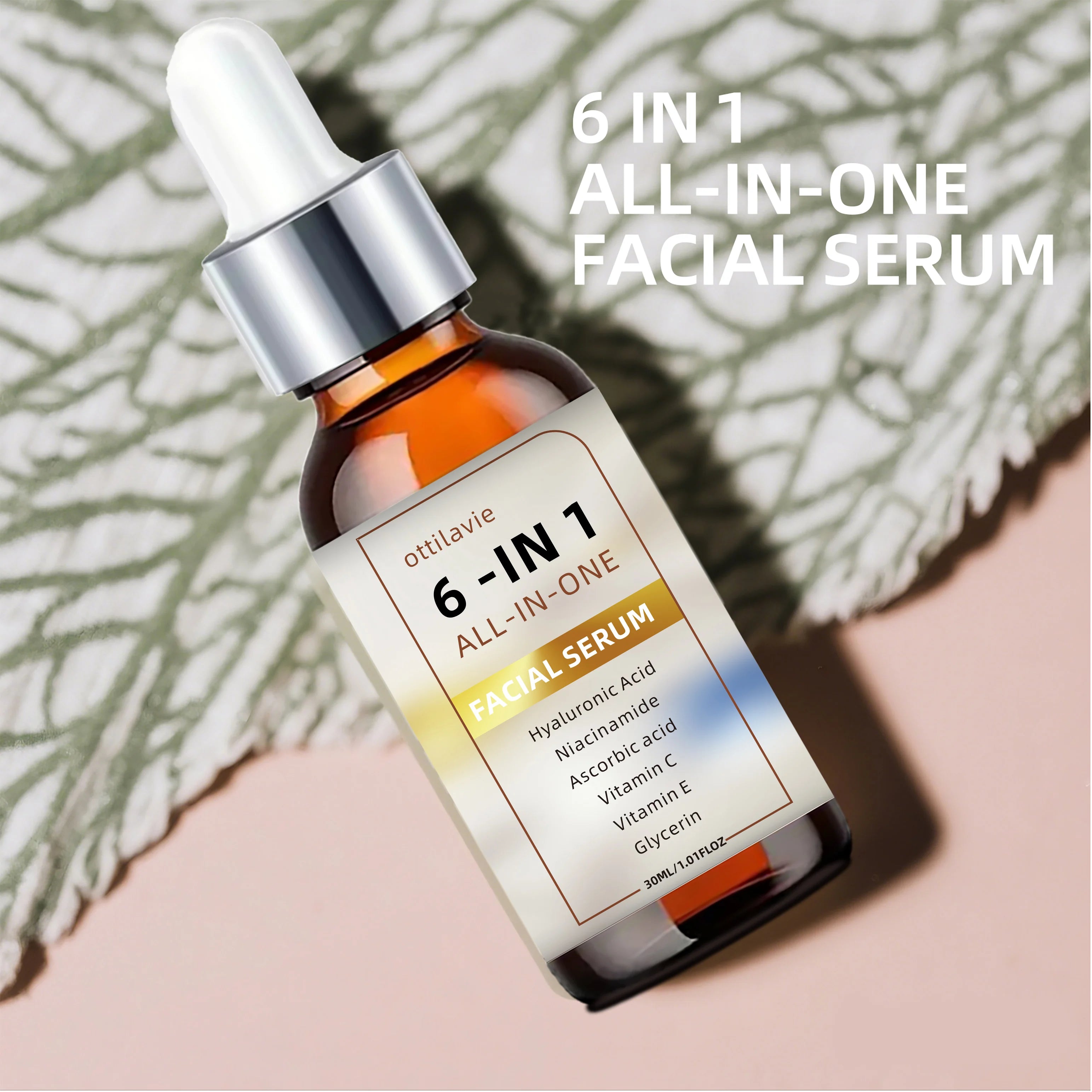 6-in-1 Facial Serum – Hyaluronic Acid, Niacinamide & Vitamin C/E Facial Serum Oasis Select