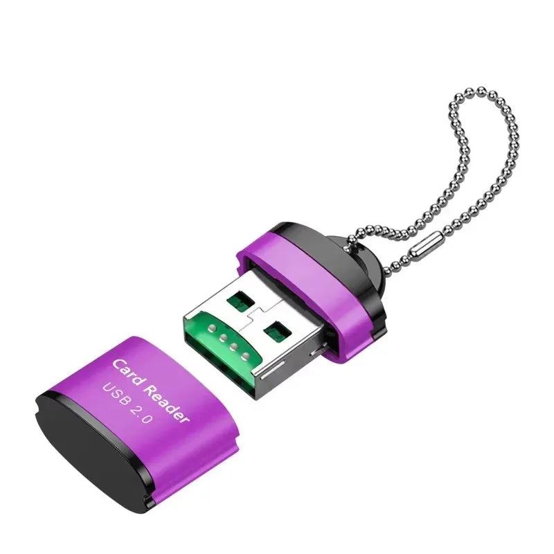 1/2/3pcs Mini High Speed USB 2.0 Card Reader SD Memory Card Adapter For PC Computer Laptop Notebook Car Micro SD Card Reader Oasis Select 1pcs Purple