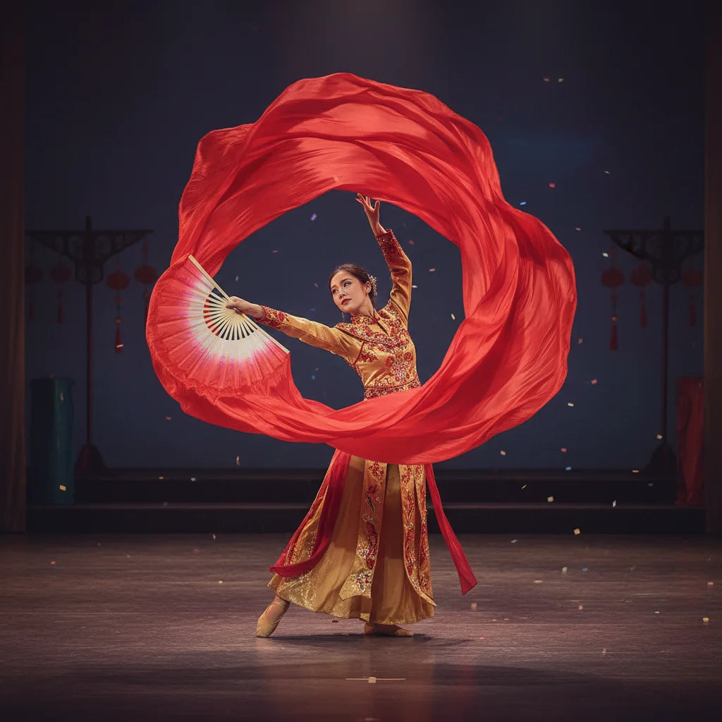 Women Belly Dance Silk Fans Children's Fan for Dancing Extended Double-Sided Adult Bamboo Performance Gradient Color Dance Fans Oasis Select