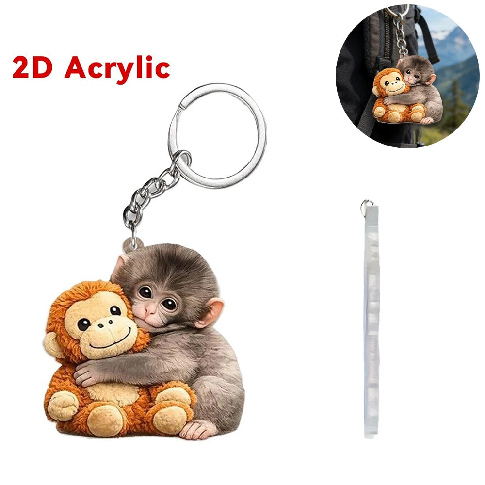 Japan Baby Punch The Monkey Acrylic 2D Pendant Toys Keychain Accessories, Creative Bag Backpack Jewelry Decor, Gift For Kids Oasis Select
