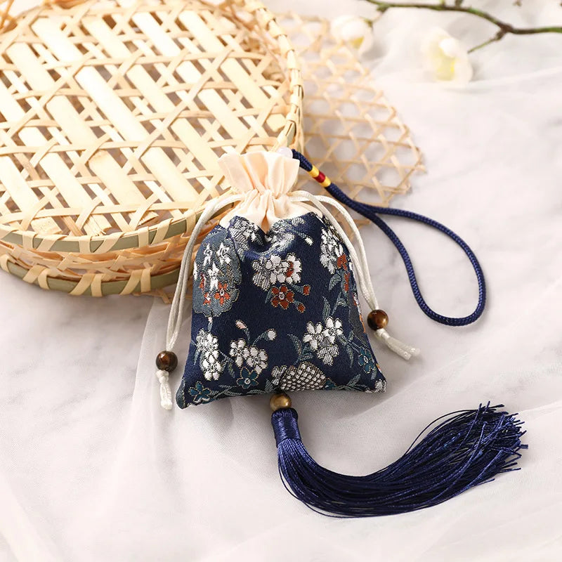 2025 New Sachet Mugwort Sachet Bag Cloth Bag Brocade Embroidery Sachet Car Hanging Purse Empty Bag Lucky Bag Oasis Select A-Navy blue Other