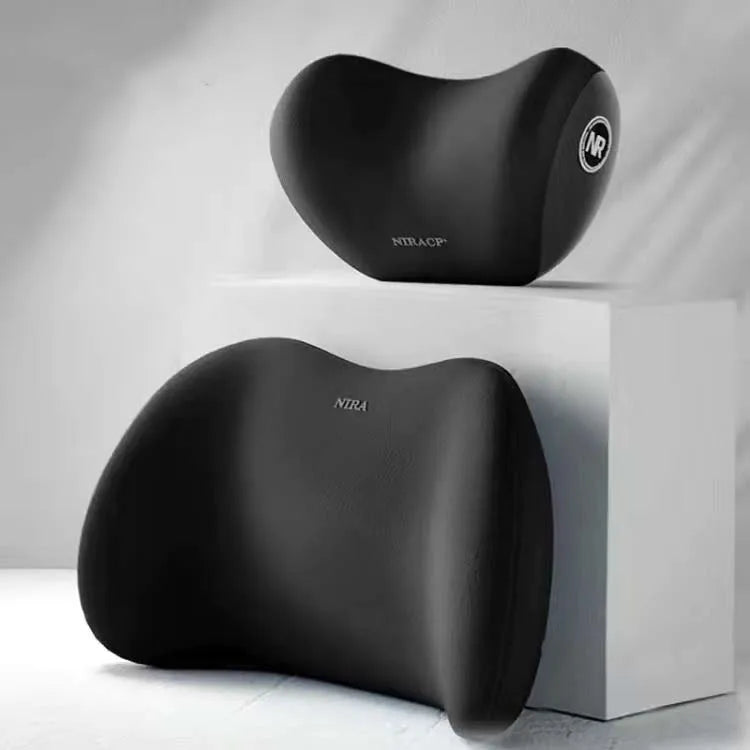 Car Headrest, Lumbar Support, Shoulder Pillow, Car Pillow, Memory Cotton Waist Backrest Cushion, Household Automotive Products Oasis Select set Black